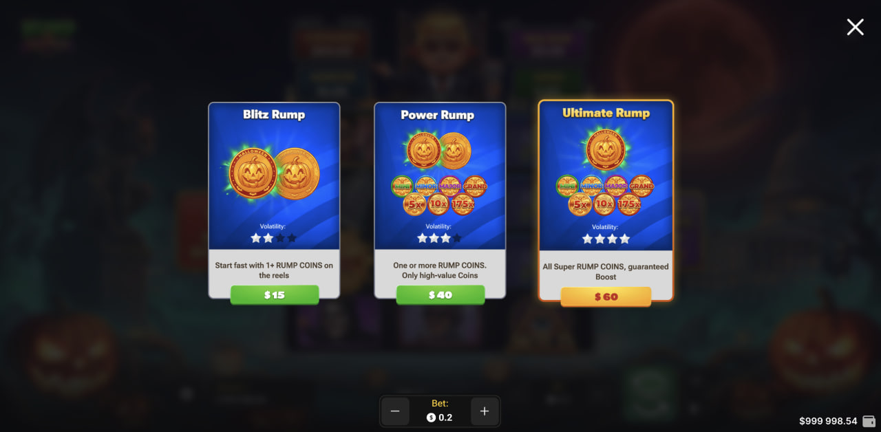 Demo Rump & Halloween – trzy karty Buy Bonus: Blitz, Power i Ultimate Rump