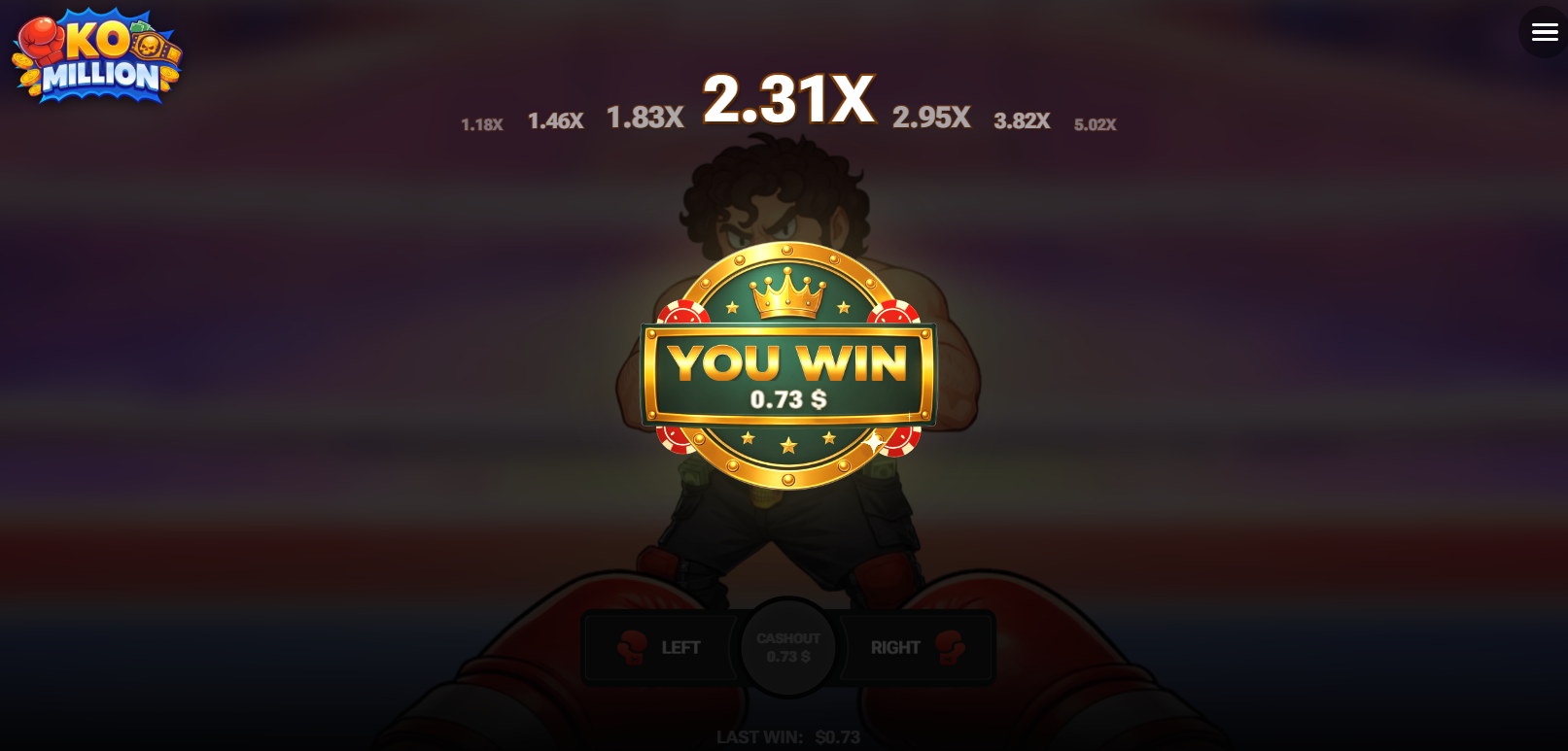 Ekran You Win po wypłacie w KO Million
