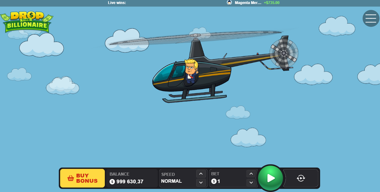 Startujący helikopter z miliarderem na pokładzie w Drop The Billionaire